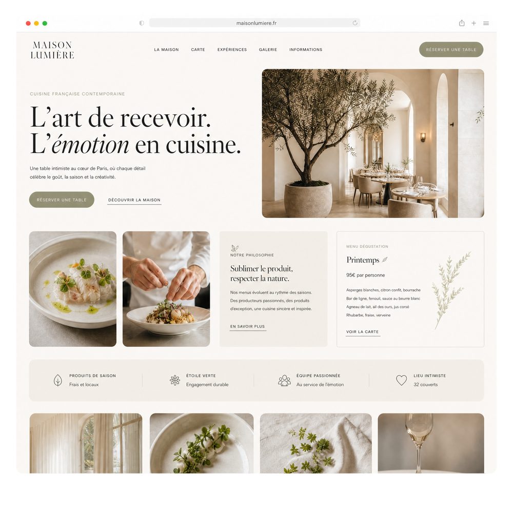 Carte de restaurant scannable conçue par Arial Studio à Ajaccio